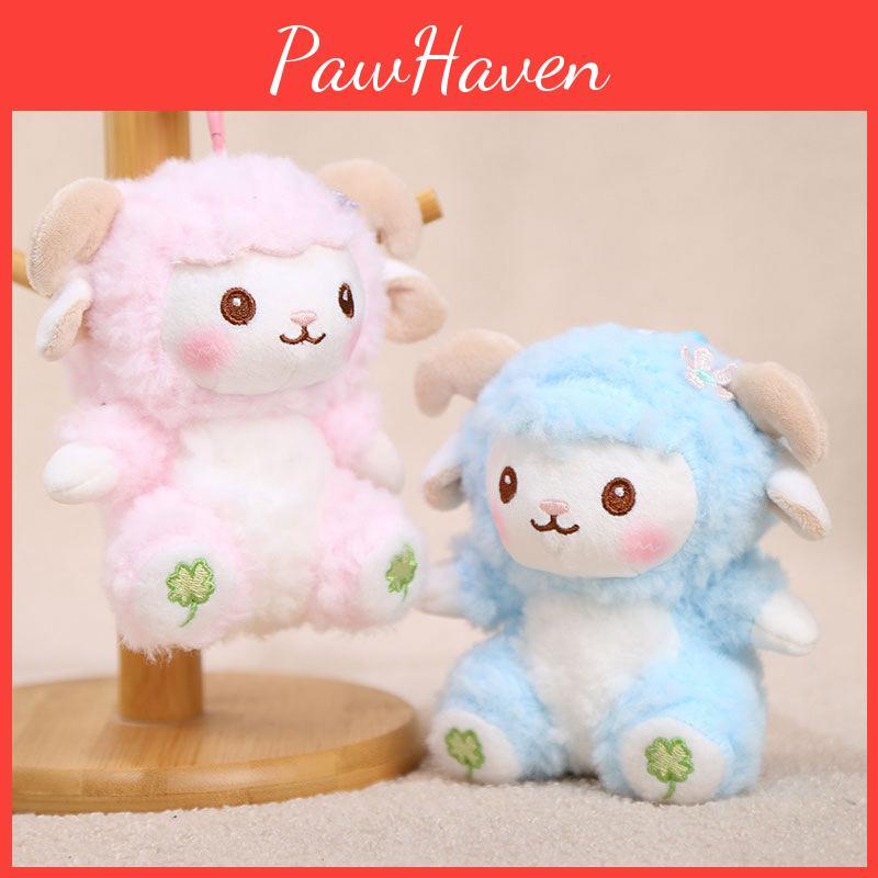 Colorful Small Sheep Plush Toy With Keyring For Bag Decoration And Gift