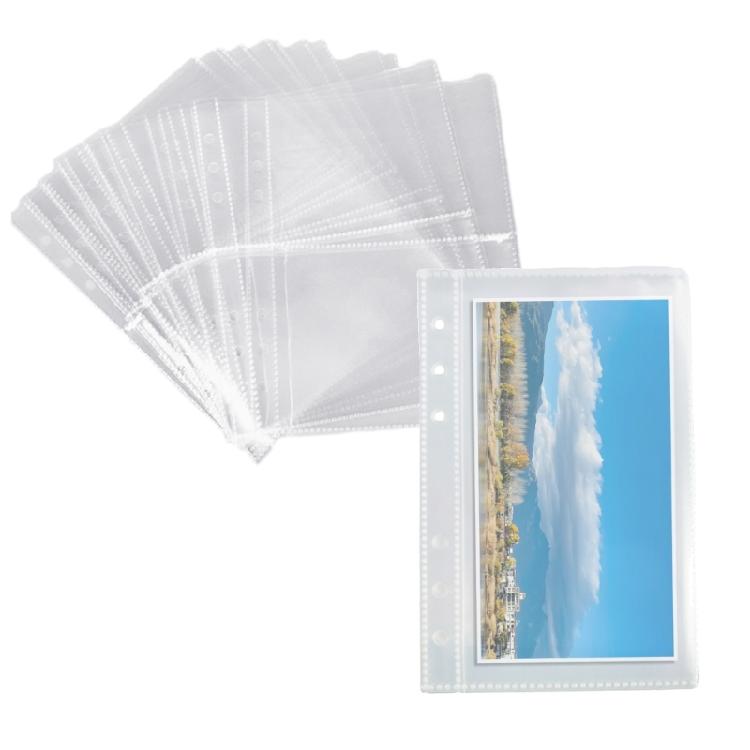 10Sheets Clear Punched Pocket File Sheet Protector Binders Sleeve Punched Pocket