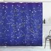 Astrology Shower Curtain Planetarium Themed Astronomical Image of Constellations with Horoscopes Cloth Fabric Bathroom Decor Set