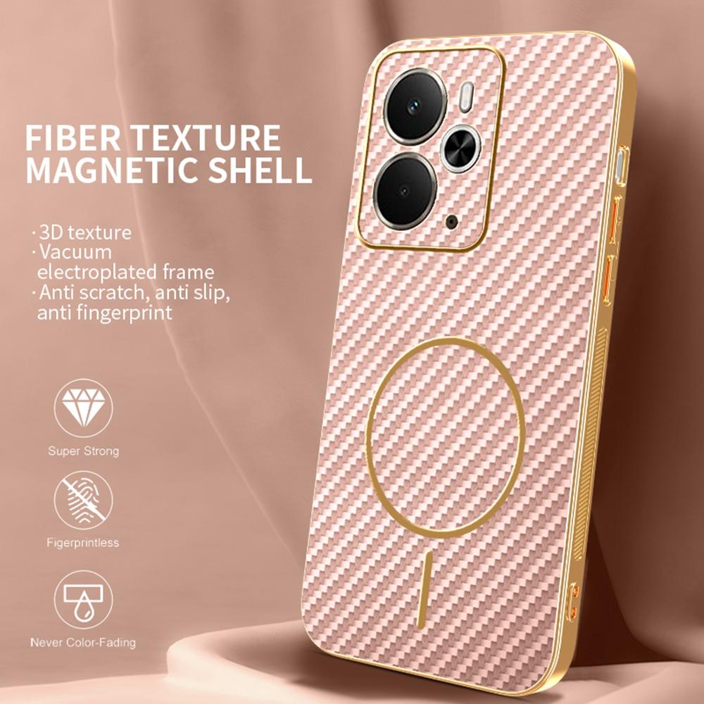 For Realme 14 5G/14T 5G Phone Case Carbon Fiber Textured Electroplated TPU Back Cover