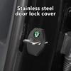 AAAJF1 4Pcs Car Door Lock Covers Auto Decorative Accessories For Skoda Kodiaq Fabia Kamiq Karoq Octavia 2 3 Rapid Scala