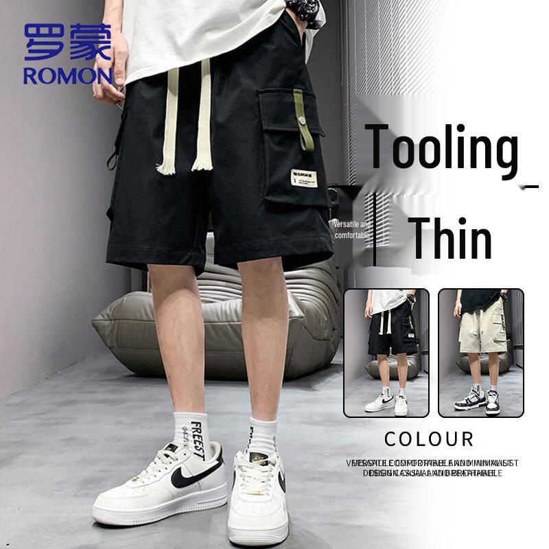 ROMON Men s Ice-Feel Multi-Pocket Workwear Shorts 3XL