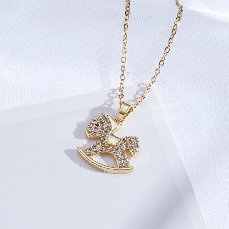 Elegant Women's Zircon Pendant Stainless Steel Necklace - Versatile Clavicle Chain