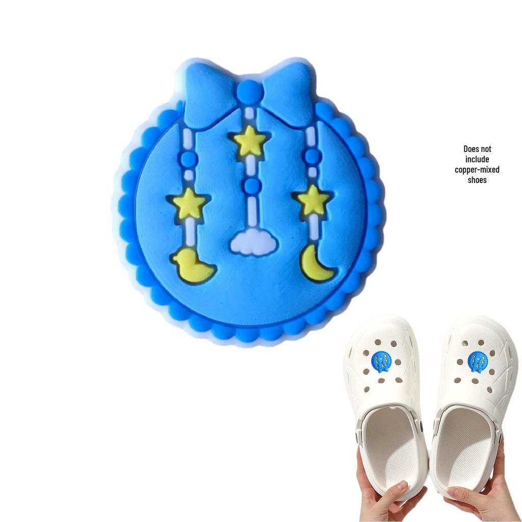 Blue Cartoon PVC Shoe Buckle: Cute Detachable Ornament for Hole Shoes