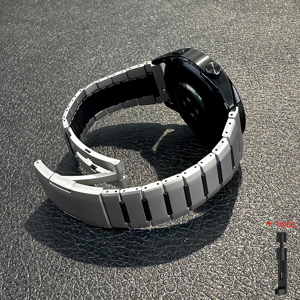 22mm Strap for Huawei Watch GT6 6Po GT5 4Pro 46mm Metal Stainless Steel Silicone Bracelet for Xiaomi Watch 5 S4 Sport for Garmin