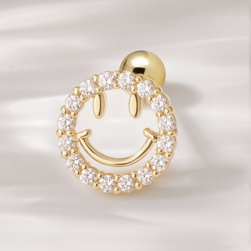 

JEWNEL 14K Happy Smile Line Cubic Piercing Earrings piercing (1 piece)