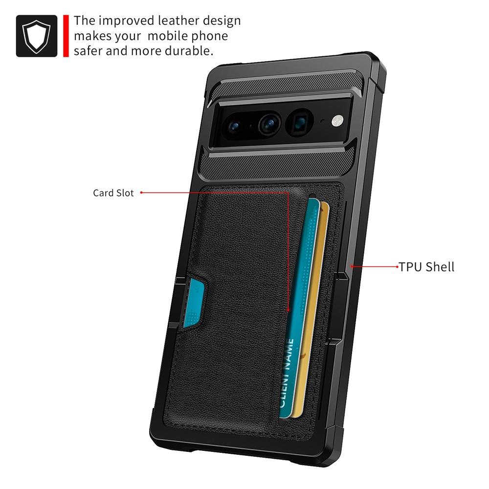 For Google Pixel 9 8 7 Pro XL 7A 8A Case Luxury PU Leather Built-in Card Holder ShockProof Back Cover