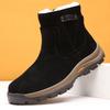 Bottes de Neige Intégrées en Peau de Mouton et Laine pour Homme Cuir Véritable et Fourrure Hiver Épaisses et Chaudes Résistance au Glissement pour Homme