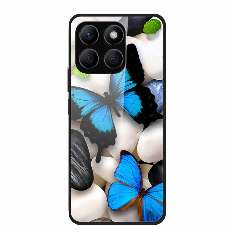 Glass Hard Back Cover For Honor X8C X8B X8 4G 5G Honor 400 Smart Phone Case Soft TPU Bumper Tempered Glass Case Coque Funda Capa