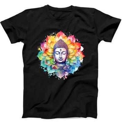 Buddha Mandala Zen Lótuszvirág Vicces Ajándék Póló Fekete Póló 374