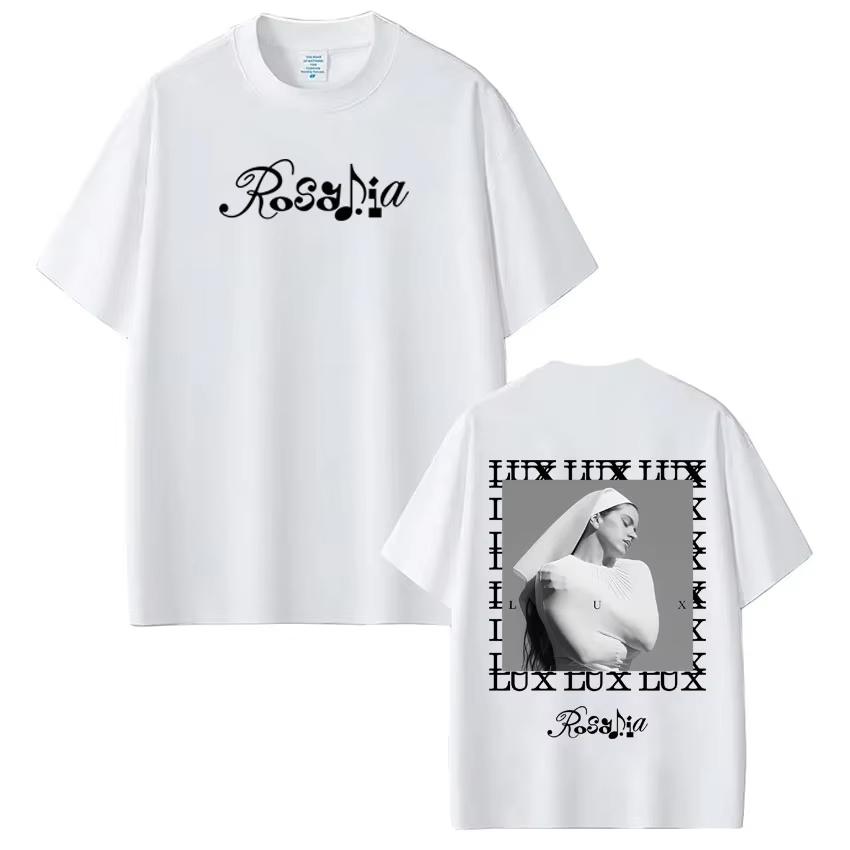 Singer Rosalía LUX Album Tour 2026 Print T Shirt Men Women Fashion Tshirt Shortsleeved Cotton Summer Vintage Aesthetic Top