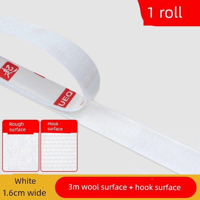 Car Floor Mat Invisible Fixing Velcro Strips, Removable Seat Cushion, Trunk Mat, Anti-Slip, Non-Slip Adhesive White 1.6cm Wide [3m Hook + 3m Hair]