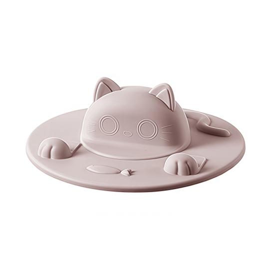 Silicone Cup Lid Cat Design Spill Proof Cup Cover with Tea Bag Slot Heat Resistant Non-Slip Microwave Safe Mug Cover for Coffee Tea Milk Cups