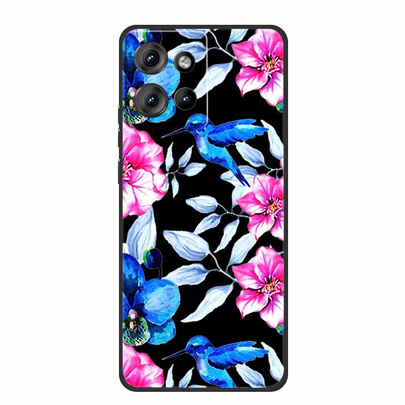 TPU Case For Motorola Moto G 2025 Case Cartoon Black Silicone Soft Back Cover Coque For Moto G75 Edge 60 Pro Fusion Phone Case