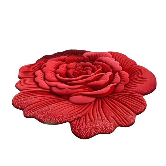 

Floor Mat 3D Floral Design Non-Slip Dot-Embossed Backing Quick-Drying Plush Carpet Soft Comfort Bath Rug Home 60cm B