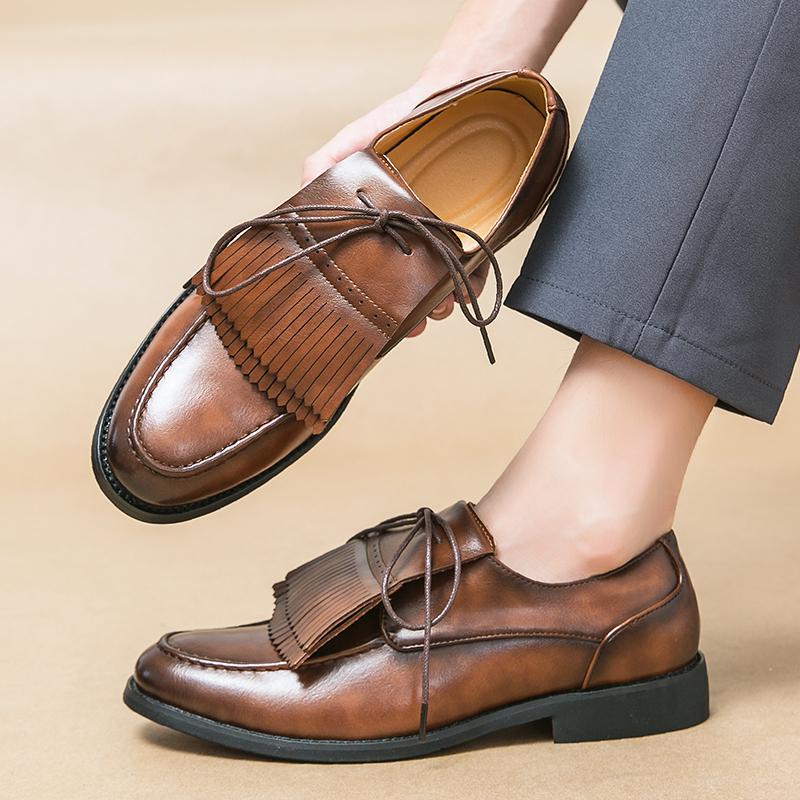 Fashion Men's Sneakers Autumn New Social Fashion Leather Shoes Loafers Italian Tassel Flat Shoes Luxury Designer Shoes Zapatos Casuales