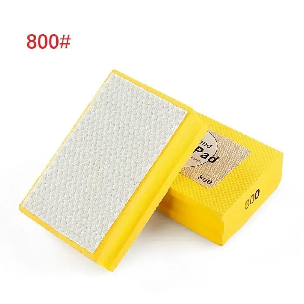 90*55mm Diamond Polishing Hand Pad Block For Stone Polishing Tile Trimming Glass Burr Trimming Buffing Sponge Polishing Pads