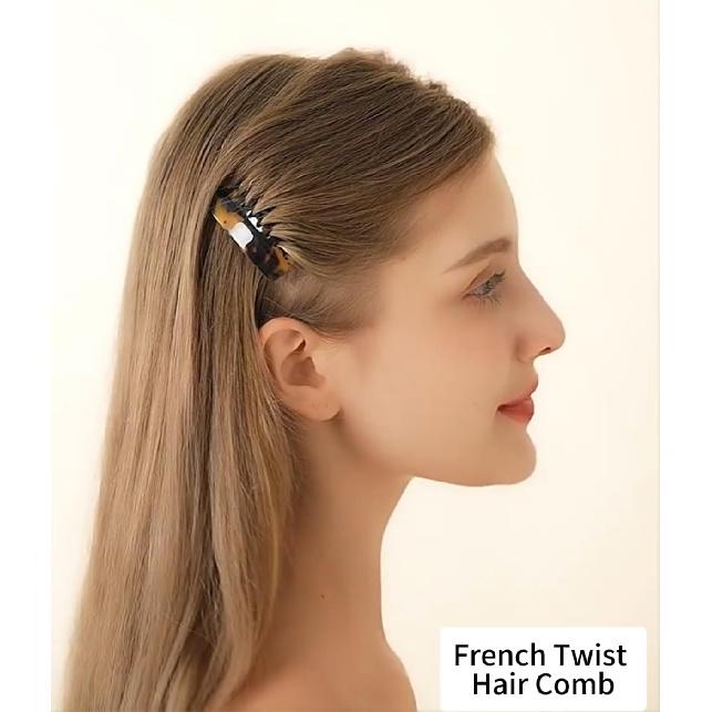 2 Pcs Delicate French Twist Hair Comb Set, Side Combs for Small French Twist, Decorative Hair Clips, Women's Bun Strong Hold Clips, Styling