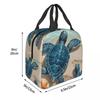 Meeresschildkröte am Strand Isolierte Lunchtasche für Damen Kinder Tragbare Lebensmittelboxen Thermische Lunchbox Tragetasche
