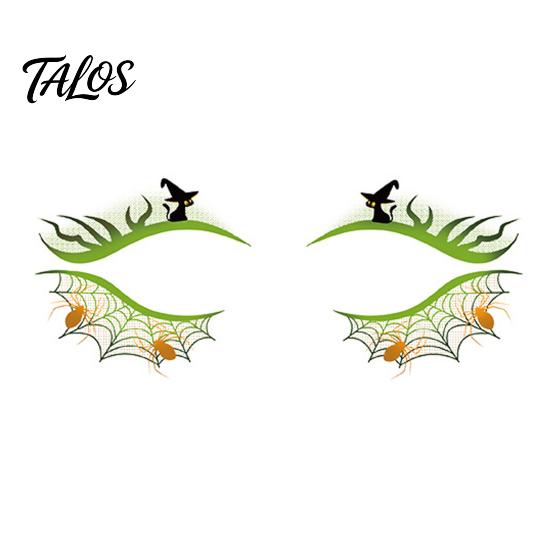 Adesivi Sicuri Amici della Pelle Tatuaggi Temporanei Viso Halloween per Donne, Ragnatela Zucca Impermeabile Arte Occhi Mascherata Carnevale Cosplay Trucco