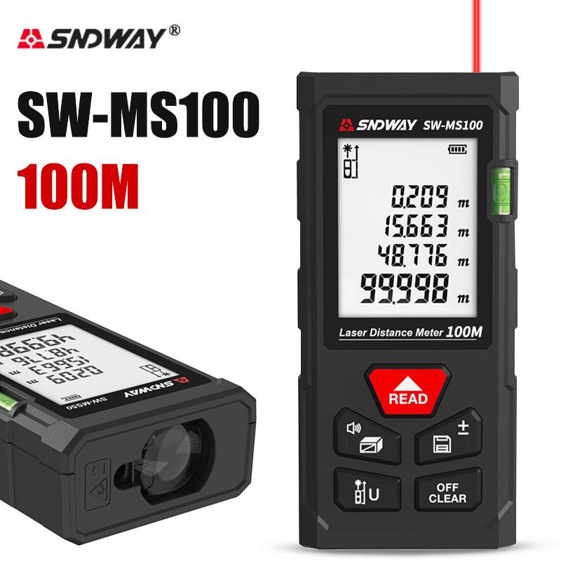 SNDWAY Laser Distance Meter 40M 60M 80M 100M 120M Rangefinder Trena Digital Range Finder Tape Measure Device Ruler Test Tool