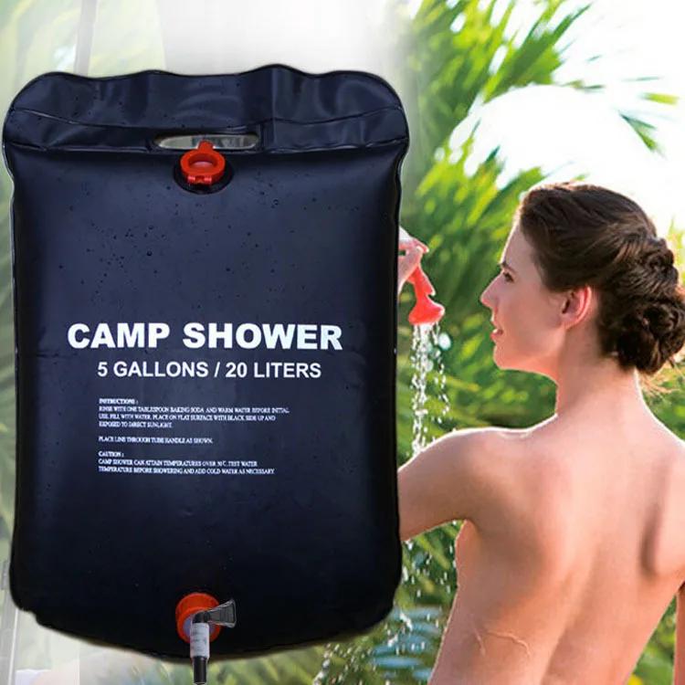 Borsa per Doccia da Esterno da 20L ad Alta Capacità Riscaldamento Solare per Campeggio Viaggio in Spiaggia Soluzione Bagno Portatile Campeggio all'Aperto