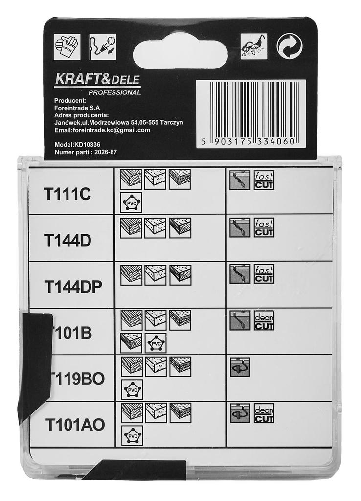 Jigsaw blade set 10 pcs KD10336