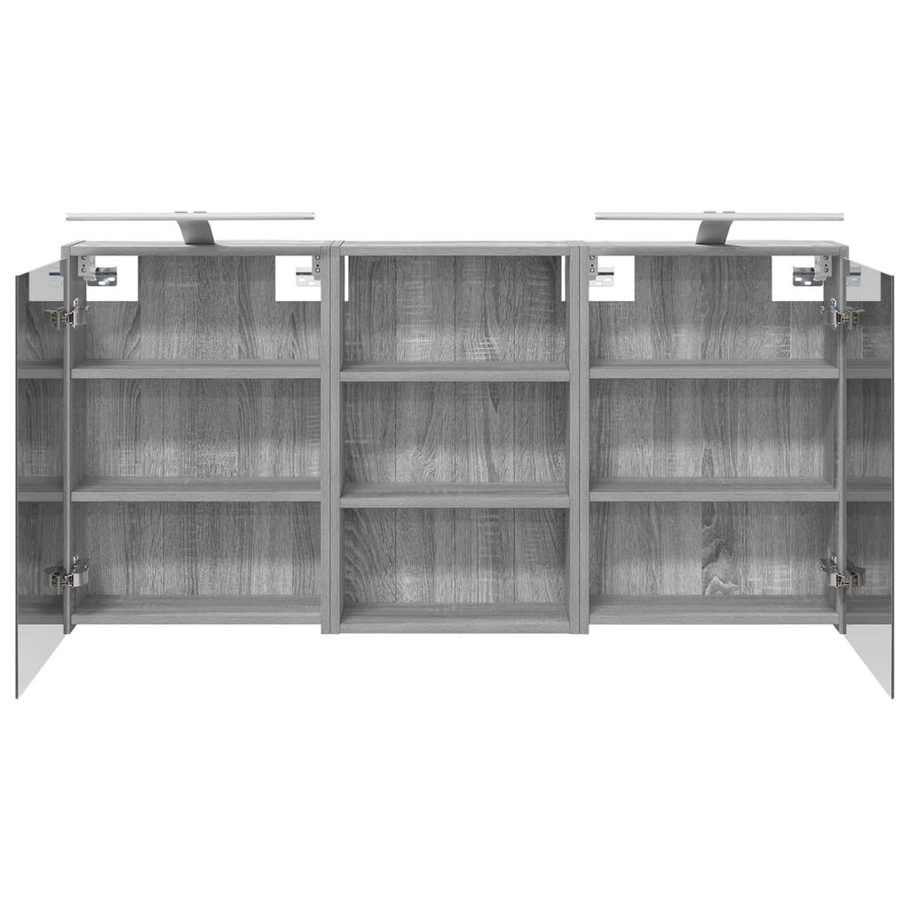 Bathroom Cabinet Set 3 Pcs 126 X 16 X 62.5 Cm Engineered Wood
