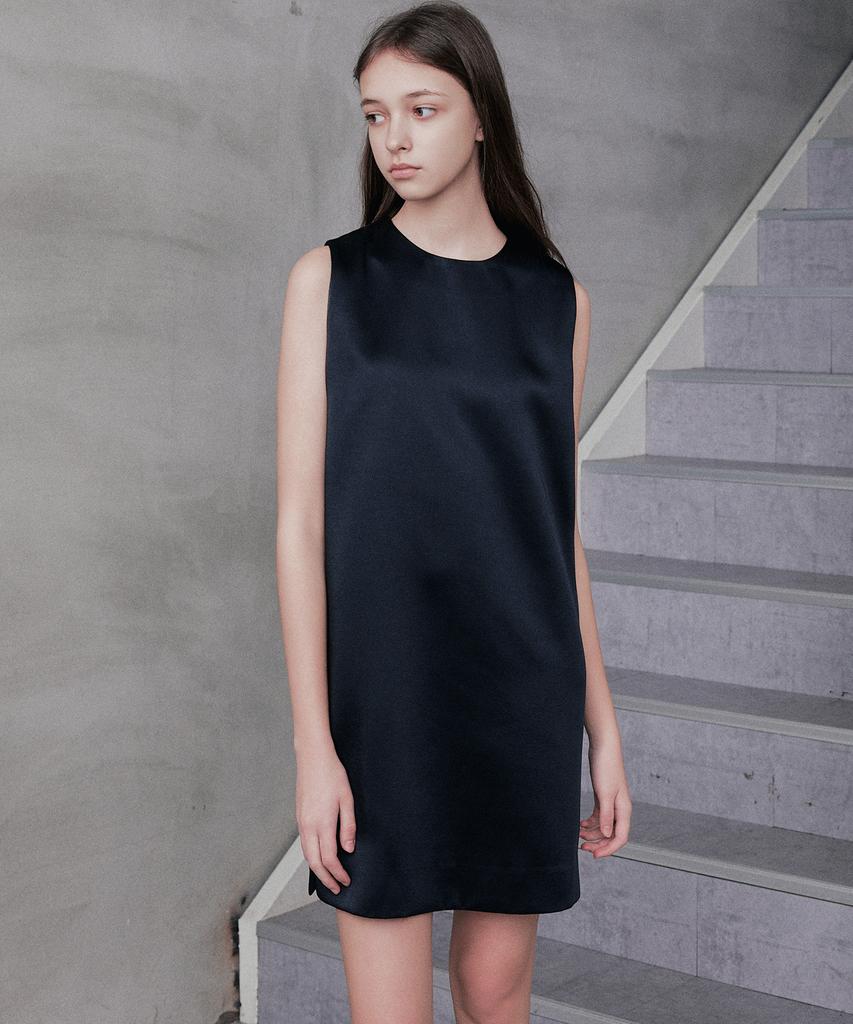 Rank 5 [Dayne] Satin Mini Dress_Black