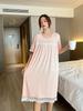 2021 Summer Lace Short Sleeve Loose Large Size Slim Dress - Women's Outdoor & Home Nightdress