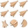 Christmas Wooden Table Ornaments 3D Xmas Tree Shaped Unfinished Wood Cutouts Christmas Tree for Xmas Holiday Wedding Party Decor