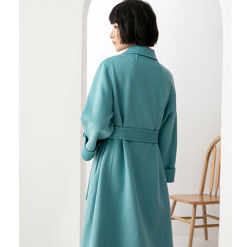 Yiliteng Women's Double-Faced Pure Wool Belted Mid-Length Coat YTMDG9069
