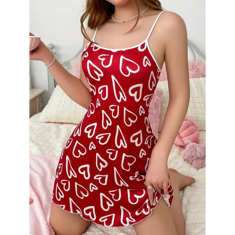 Summer sling nightgown Sexy sleeveless slim funny cartoon print Women Trim Underwear Camisole Nightdress mini sleepwear homewear