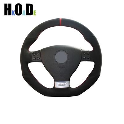 Hand-stitched Soft Black Suede Car Steering Wheel Cover For Volkswagen VW Golf GTI 5 V R32 Scirocco Tiguan Passat Variant