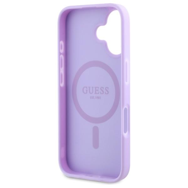 Guess Guhmp16Mpsapsmeu Iphone 16 Plus    6.7 Fioletowy/Purple Hardcase Saffiano Peony Classic Logo Magsafe