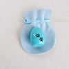 Mini Urn with Paw Print, Egg-Shaped, for Divided Ashes, Pet Memorial Service, Includes Pouch (Blue)