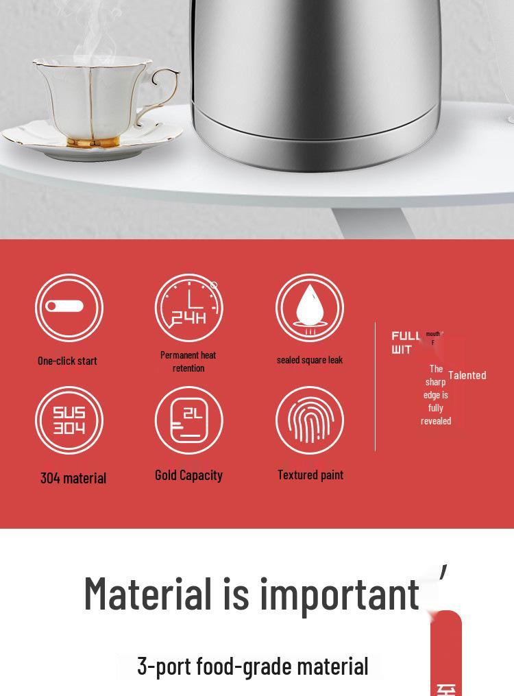 European Style Double-Layer Stainless Steel Vacuum Thermos - Hotel & Restaurant Tea/Warming Kettle
