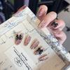 Verlaufende Bernstein-Goldfolie Abnehmbare Nagelsticker - Herbst/Winter-Kollektion