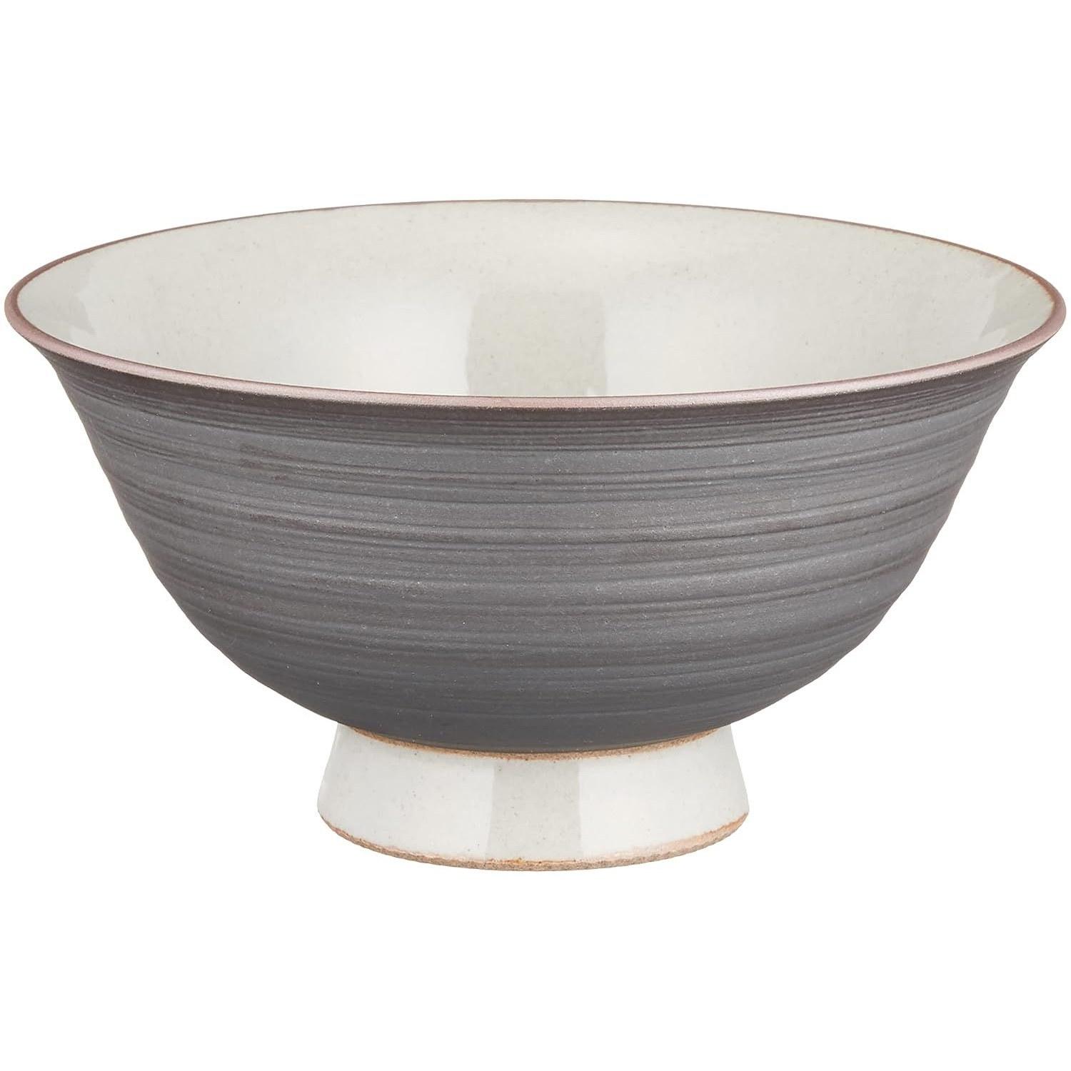 Nishikai Toki Hasami-yaki Tea Bowl Rice Large Black Approximately 13cm Larger Made Japan 74000