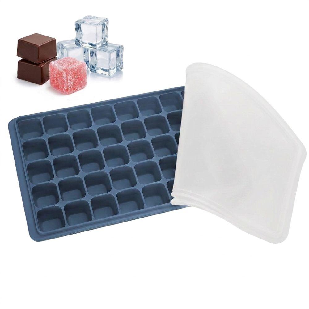With Lids Silicone Ice Cube Tray Square Shape Candy Mold Multi-Use Ice Cube Mold Home