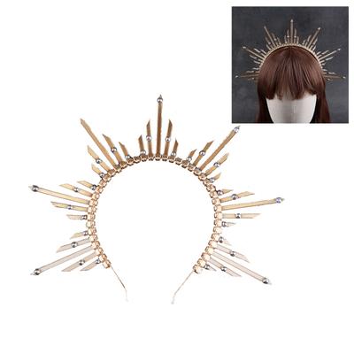 Gothic Cosplay Angel Sunbursts Hair Hoop Women Makeup Headband for Festival Party Teens Performances Hair Accessories