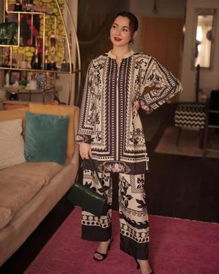 Indian Designer Party Wear Crepe Kurta Pant Cord Set Women Party Wear Bollywood Kurti