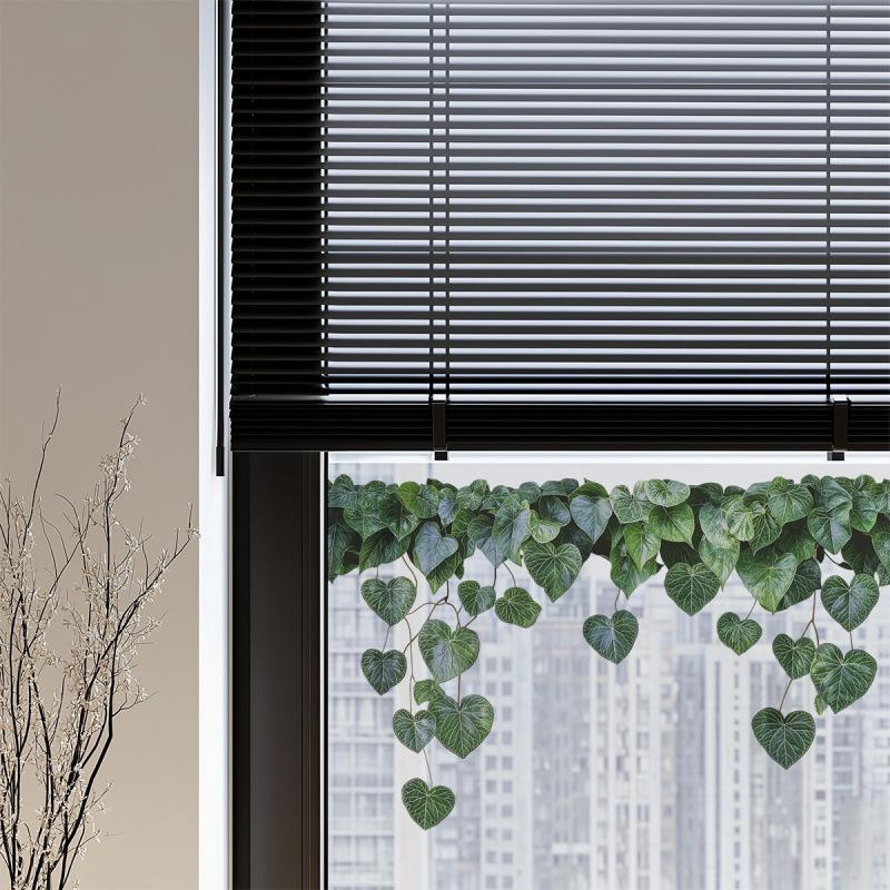 UV Transparent Green Plant Window Sticker: Bedroom Balcony Decor