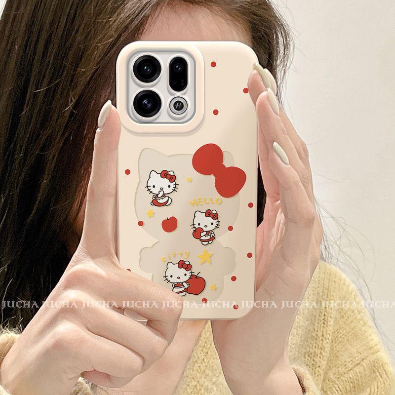 Applicable to oppofindx1pro mobile phone case advanced sense niche OPPOfindx1s Apple hollow Hello Kitty