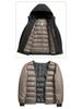 LOMON Men's Thickened Hooded Down Jacket - Removable Lining, Warm Winter Outerwear for Dad