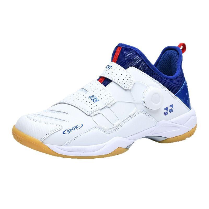 Autumn and Winter New Badminton Sports Shoes Men's Couple Casual Table Tennis Shoes Large Size Rotating Button Training Shoes Women