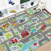Urban Traffic Road Carpet Train Track Children's Game Climbing Mat Large Area Rug Room Decoration Door Mat Home Decoration