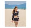 Women's Long Sleeve Two-Piece Wetsuit Set with Sun Protection - Quick-Drying Surfing & Snorkeling Suit 