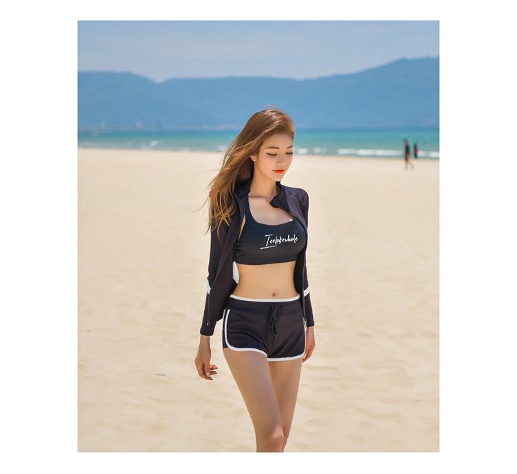 Women's Long Sleeve Two-Piece Wetsuit Set with Sun Protection - Quick-Drying Surfing & Snorkeling Suit