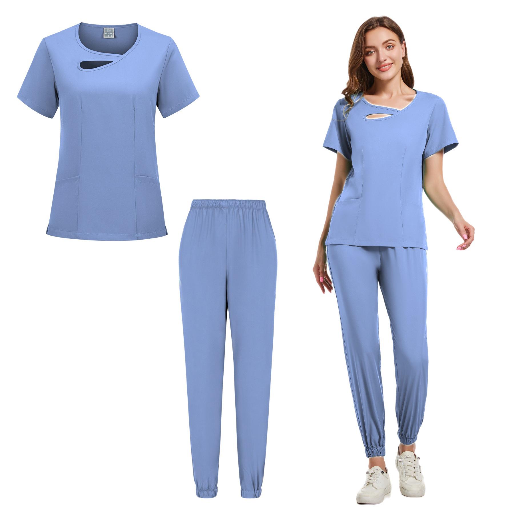 

Cross-Border Medical Aesthetics Nurse & Doctor Uniform Set - Handwashing Clothing XL светло-синий